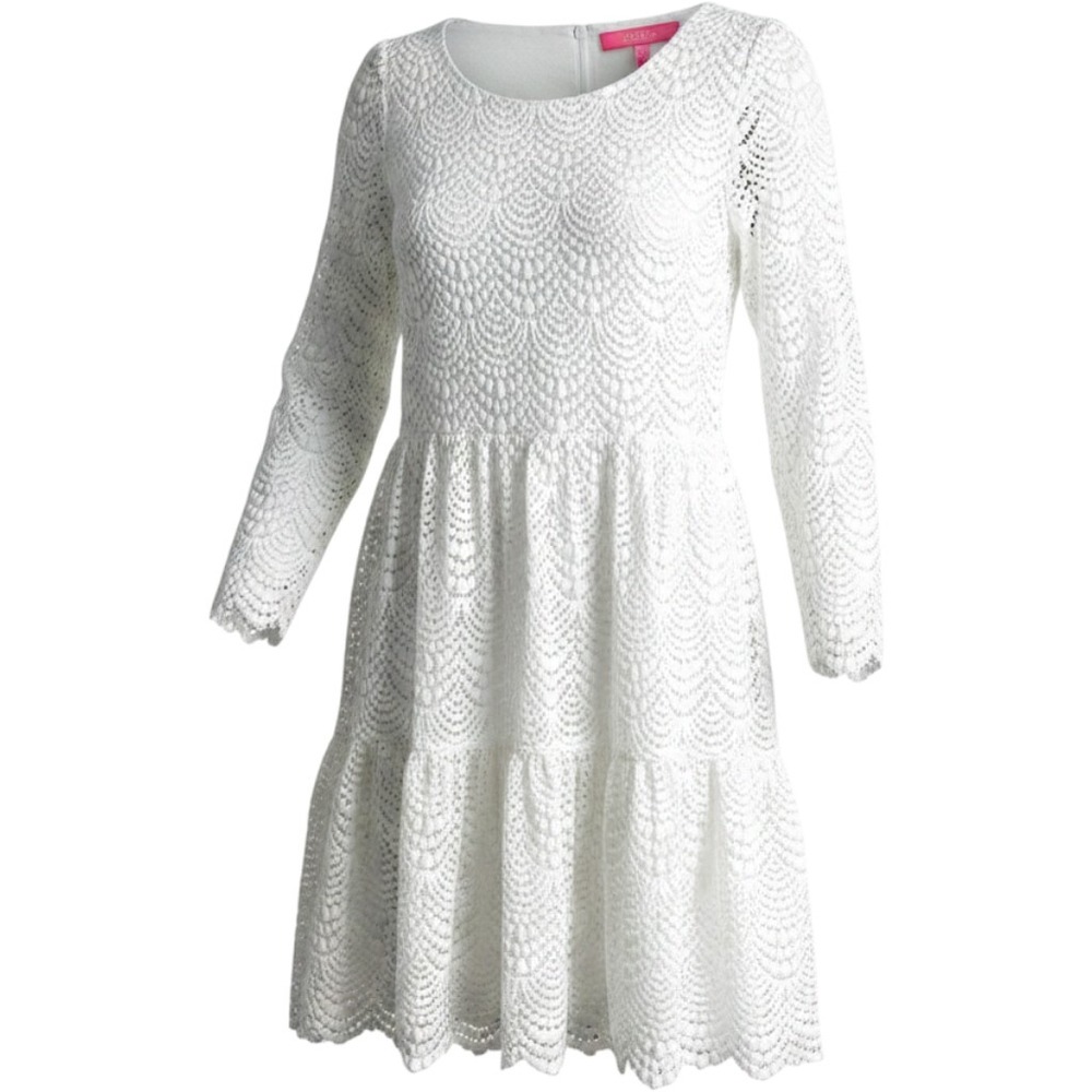 Lilly Pulitzer Lace Tiered‎ Dress Women SM Fully Lined Bridal/Graduation Luxury
